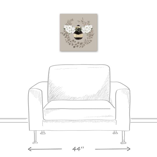 Bumble Bee Wreath 16" x 16" Canvas Wall Art